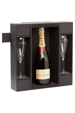 Moet & Chandon Brut Coffret + 2 Flöten